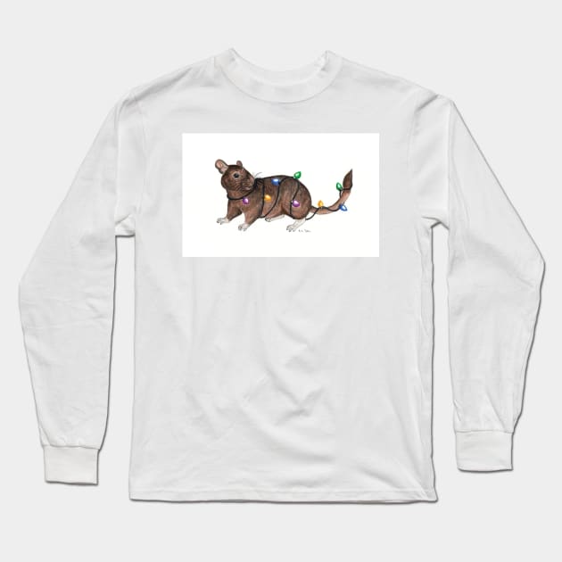 Christmas Degu Long Sleeve T-Shirt by WolfySilver